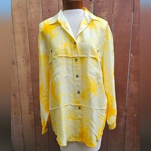 Sparks 100% silk long sleeve collared button-down shirts